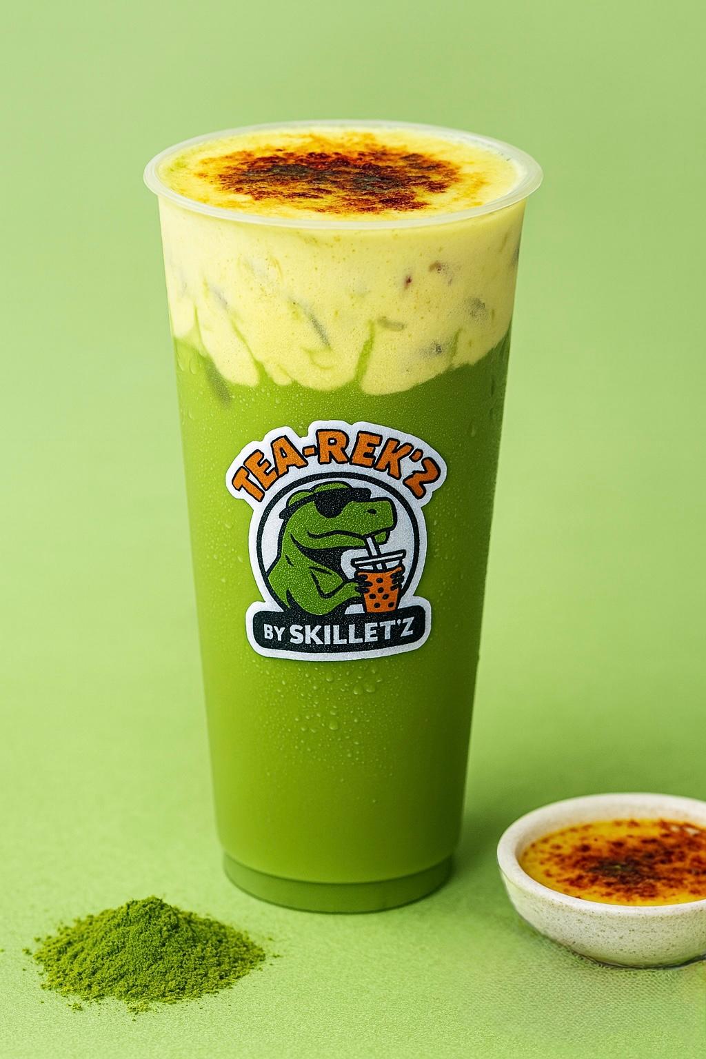 Photo of Crรจme Brรปlรฉe Matcha Milk Tea (Iced)