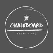 This is the restaurant logo for Chalkboard Wings & BBQ