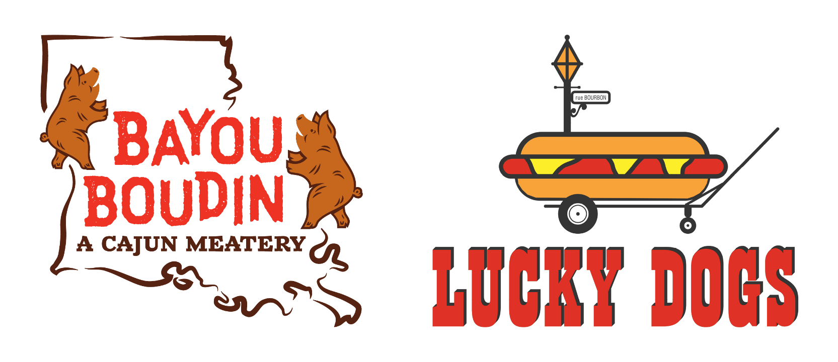 Bayou Boudin, Lucky Dogs, Hunts Bros Pizza