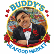 This is the restaurant logo for Buddys Seafood Market