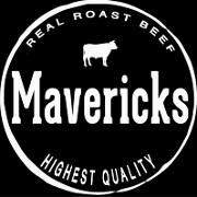 This is the restaurant logo for Maverick's Real Roast Beef - ROSEVILLE