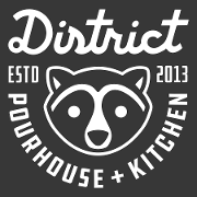 This is the restaurant logo for District. Pour House + Kitchen