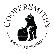This is the restaurant logo for CooperSmith's Brewpub & Billiards