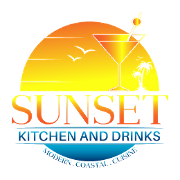 This is the restaurant logo for Sunset Kitchen and Drinks