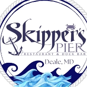 This is the restaurant logo for Skipper's Pier Restaurant & Dock Bar 