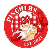 This is the restaurant logo for Pinchers Seafood Restaurant  | Maurice, LA