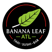 This is the restaurant logo for Banana Leaf ATL Thai  I  Sushi  I  Bar