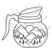 This is the restaurant logo for Grounds for Dismissal Coffee