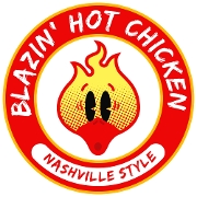 This is the restaurant logo for Blazin' Hot Chicken - Lake Charles