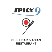 This is the restaurant logo for Spicy 9 Sushi