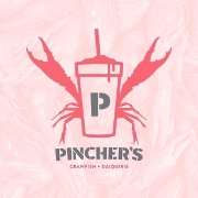 This is the restaurant logo for Pincher's Crawfish & Daiquiris