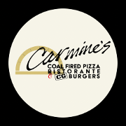 This is the restaurant logo for Carmine's Coal Fired Pizza & CG Burgers
