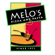 This is the restaurant logo for Melo's Pizza and Pasta