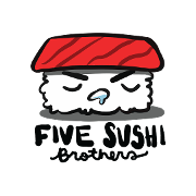 This is the restaurant logo for Five Sushi Brothers