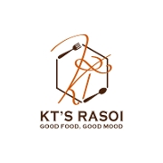 This is the restaurant logo for KT's Rasoi