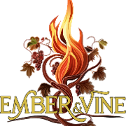 This is the restaurant logo for Ember & Vine