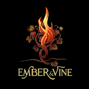 This is the restaurant logo for Ember & Vine