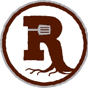 This is the restaurant logo for Roots Burger Bar - Carmel
