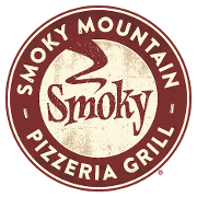 This is the restaurant logo for Smoky Mountain Pizza 
