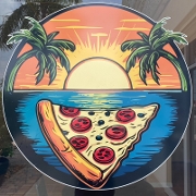 This is the restaurant logo for South Island Pizza