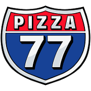 This is the restaurant logo for Pizza 77 