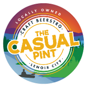 This is the restaurant logo for The Casual Pint of Lenoir City