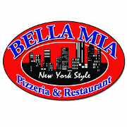 This is the restaurant logo for Bella Mia Pizzeria & Restaurant