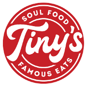 This is the restaurant logo for Tiny's Famous Eats