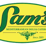 This is the restaurant logo for Sam's Mediterranean Deli & Catering