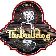 This is the restaurant logo for The Bulldog- Uptown