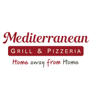 This is the restaurant logo for Mediterranean Grill & Pizzeria