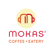 This is the restaurant logo for Mokas Coffee & Eatery