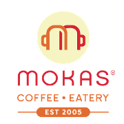 This is the restaurant logo for Mokas Coffee & Eatery