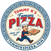 This is the restaurant logo for Tommy K's Famous Pizza