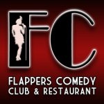 This is the restaurant logo for Flappers Comedy Club & Restaurant