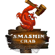 This is the restaurant logo for Smashin Crab
