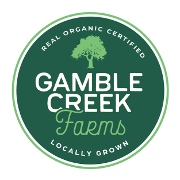 This is the restaurant logo for Gamble Farm Organics