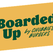 This is the restaurant logo for Boarded Up by Chubbies Burgers