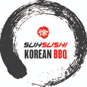This is the restaurant logo for Suh Sushi Korean BBQ