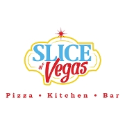 This is the restaurant logo for Slice of Vegas - Mandalay Place