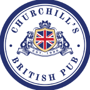 This is the restaurant logo for CHURCHILL'S BRITISH PUB